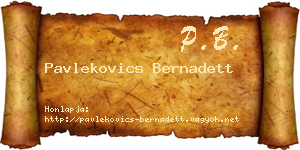 Pavlekovics Bernadett névjegykártya